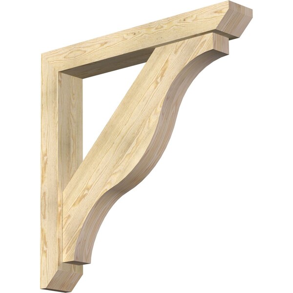 Ekena Millwork Funston Slat Rough Sawn Bracket w/ Offset Brace, Douglas Fir, 6"W x 40"D x 40"H BKT0604X40X40FST06RDF - main